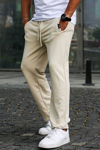 Madmext Beige Basic Jogginghose 5479