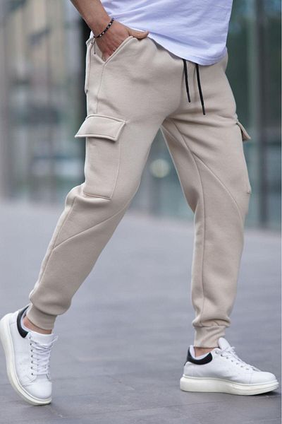 Madmext Ανδρικό Φούτερ Cargo Pocket Beige 6526