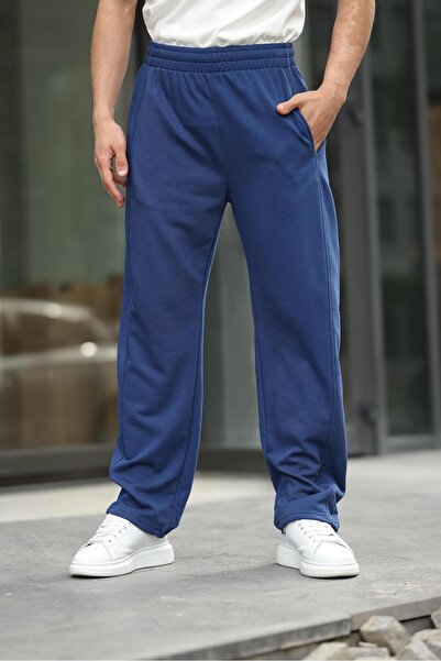 Madmext Sötétkék laza szabású férfi melegítőnadrág E6560
