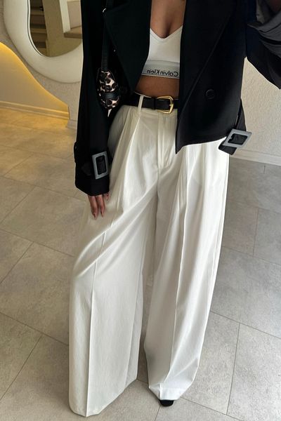 Suzi Belted, Wide Leg, Pleated Palazzo Pants 51070