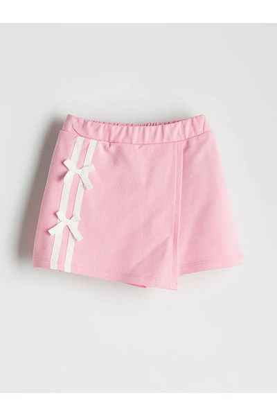 LC Waikiki Βρεφικό σορτς LCW Baby Pink με ελαστική μέση ριγέ για κοριτσάκι