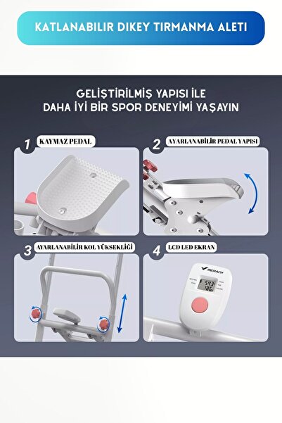 ROSALIND Katlanabilir Dikey Tırmanma Aleti I Egzersiz Merdiveni 140kg Kapasiteli