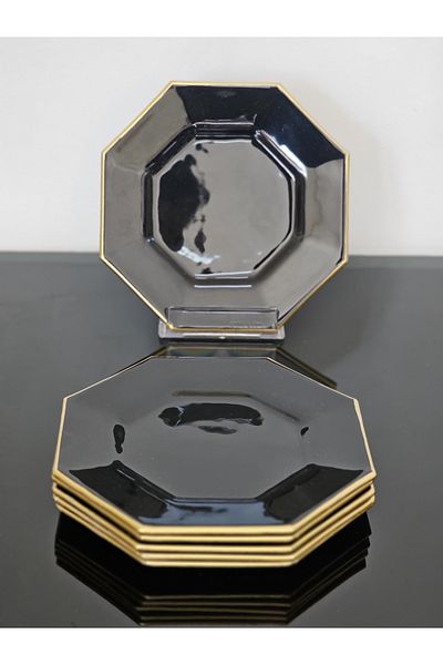 Barok Gold Black Cake Plate