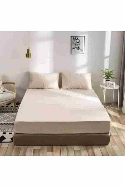 VİLERA HOME Cream Color Extra Large Size Bed Sheet Set