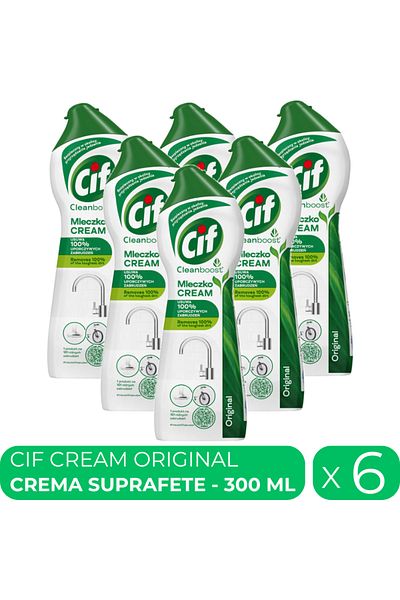 Cif Original, crema curatare suprafete, 6 buc x 300 ml