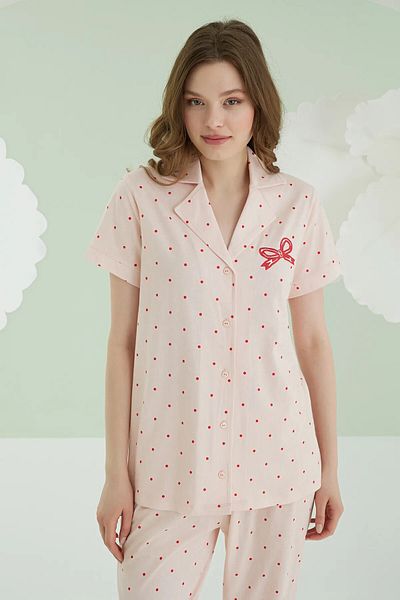 NBB 68164 Bow Front Button Pajama Set