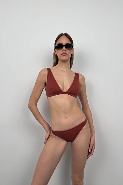 Black Fashion Brown Bralet and Bikini Set