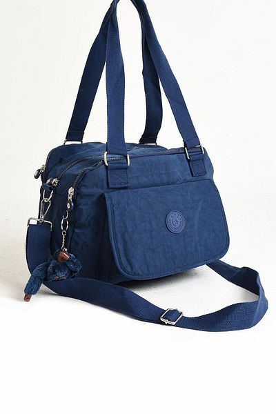 DUOMİNO Duomino Clinker Multi-Pocket Water Resistant Navy Blue Crinkle Shoulder Bag / Shoulder Bag