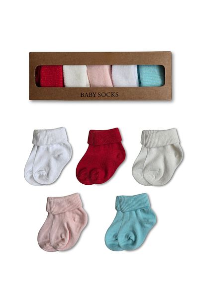 GizaKids 0-6 Months Baby Boxed Socks Set of 5