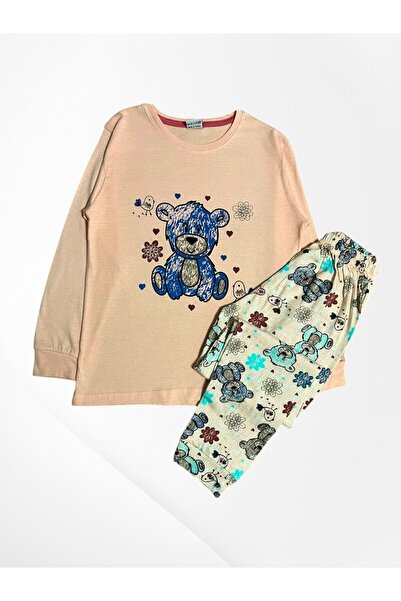 Pijamakids Κοριτσίστικο σετ πιτζάμες από 100% βαμβάκι με μακρυμάνικο σχέδιο μ...