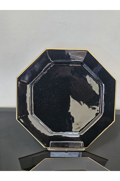 Barok Gold Black Serving Plate 6 Pcs