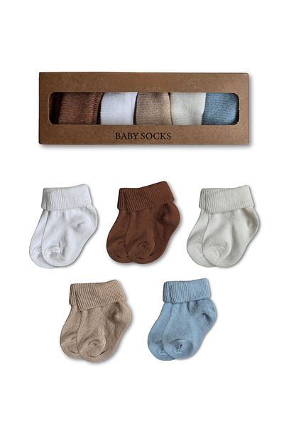 GizaKids 0-6 Months Baby Boxed Socks Set of 5
