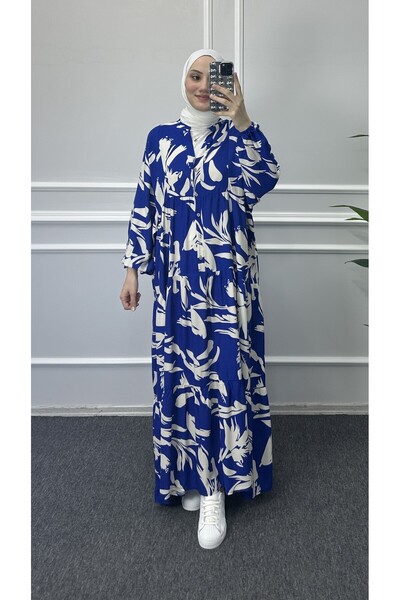 bybaharoz Buttoned Cotton Viscose Dress