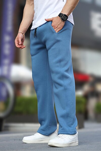 Madmext İndigo Geniş Kesim Düz Paça Eşofman Altı 6550