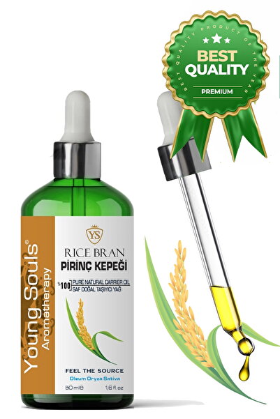 YOUNG SOULS Aromatherapy Rice Bran Carrier Oil Cold Pressed Pirinç Kepeği Yağı Soğuk Sıkım 50 ml