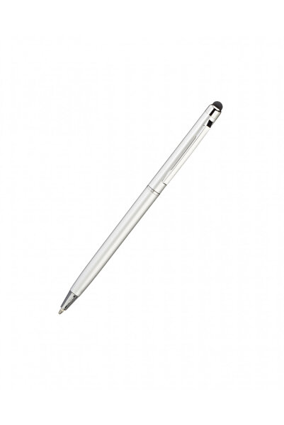 G Golden Case Stylus de precizie 2in1, varf de 5.5 mm, pix incorporat, Argintiu