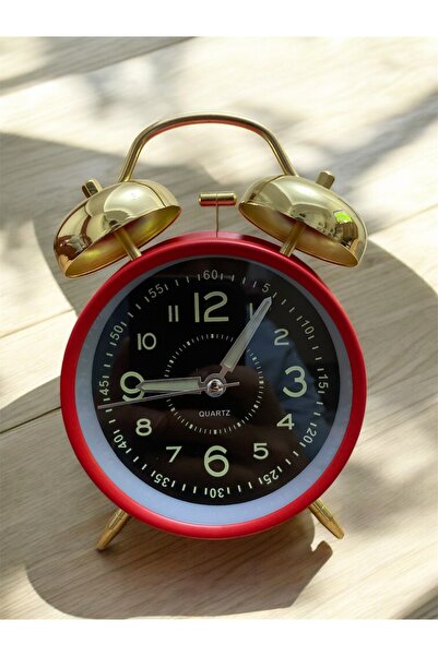 Ötünç Metal Kasa Çift Çanlı Fosforlu Klasik Alarm Saat Büyük Boy