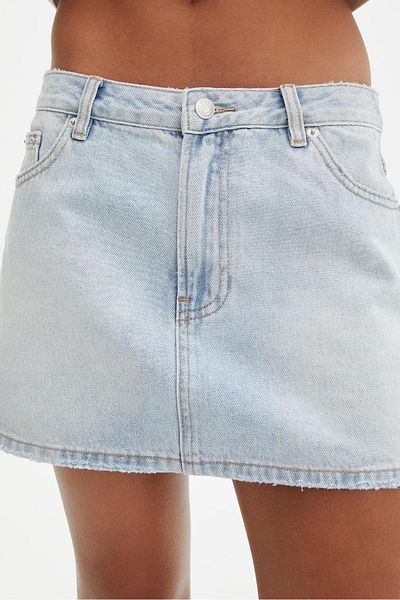 Madmext MG2099 Model Ice Blue Mini Fusta Jean
