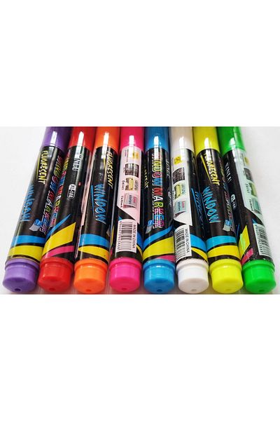 Modellino 8 Colors Glass Pen Tiles - Ceramic Pen Poster Pen Board Pen Xinlu Fluorescent Window Marker