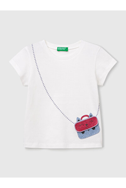 Benetton Girl Figured Tshirt 1-6 Years White