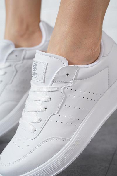 Moda Pie Pantofi sport de damă albi cu împânzire Yeha