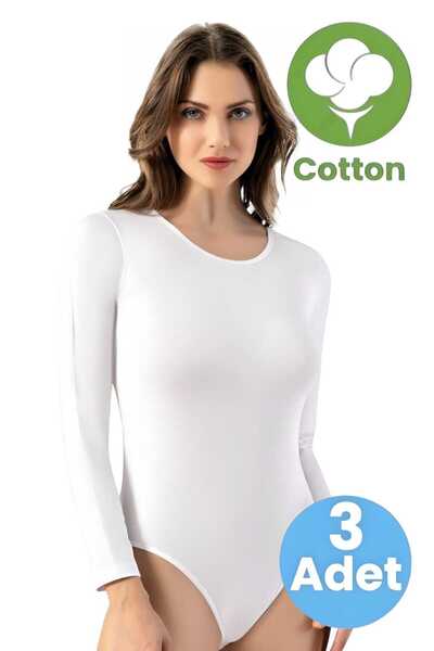 Uniquetrenders Ženski trodelni bodi sa dugim rukavima i kopčama okrugla kragna