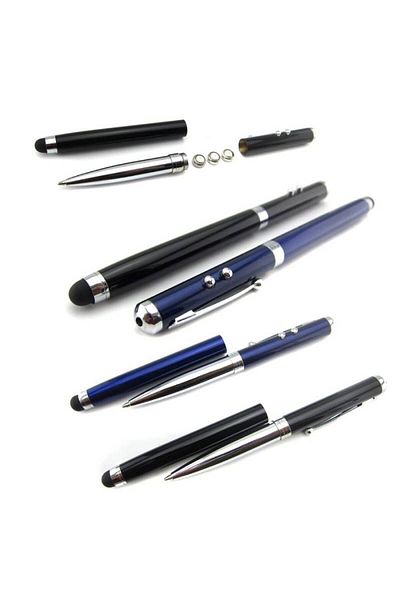 G Golden Case Stylus Pen Visiniu cu laser, lanterna si pix cu pasta neagra