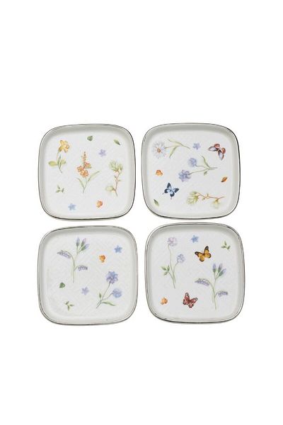 Paşabahçe Petite Fleur 4-Piece Mini Porcelain Serving Plate