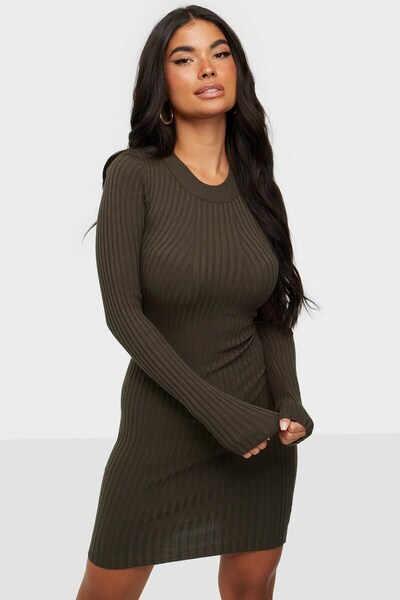 Madmext Haki Bodycon Fitilli Mini Elbise Mg1710