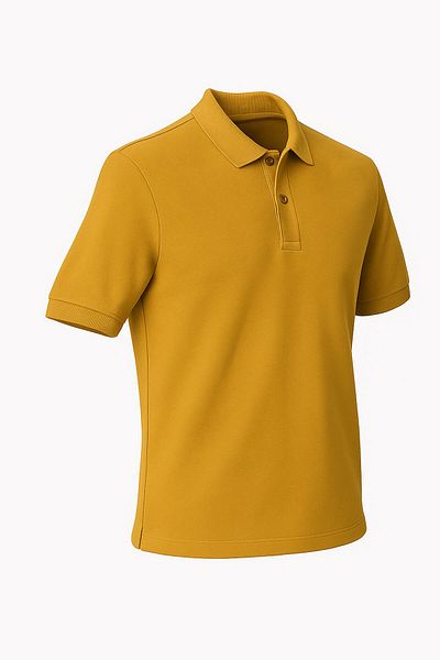trender Polo Neck Mustard Men's T-Shirt 2127