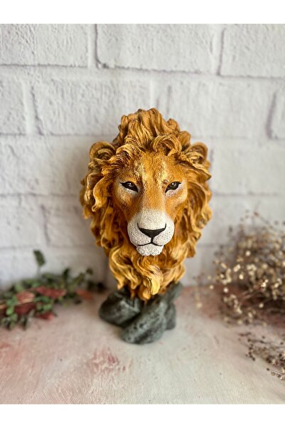 Bypinaryuksel Aslan Kafası Dekoratif Büst,Aslan Heykeli