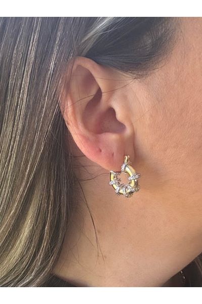 bijuxbymrv Bym Model Stone Hoop Earrings