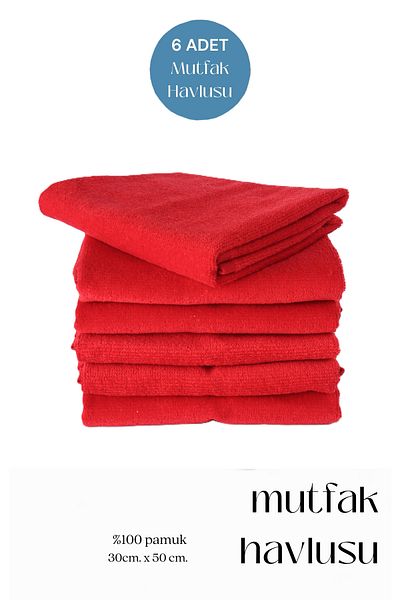 sevilya 6 Kitchen Towels Hand and Face Towels