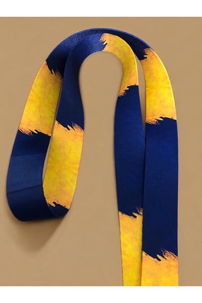Staffy Yellow Navy Blue Neck Hanging Rope and Card Holder