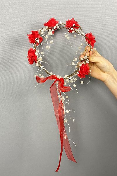 Fiyonks Atölye Laser Floral Special Design Crown, Bridesmaid Crown, Show Crown, Henna Crown, Outdoor Shooting Crown