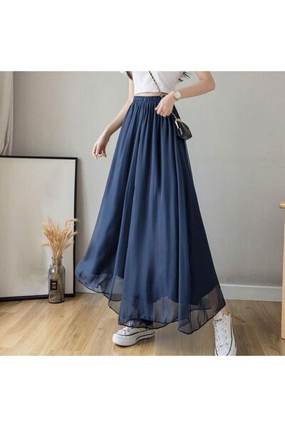 Pembecik Şifon Kloş Etek İpek Şifon 98cm Etek Şifon Zarif Model