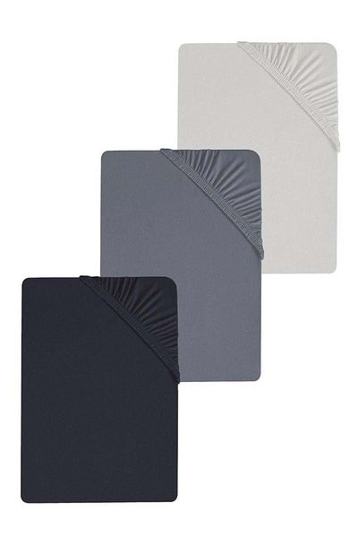 COTENCONCEPT 3 Pieces Oversized Plain Cotton Double 200 X 200 cm Elastic Combed Cotton Bed Sheet