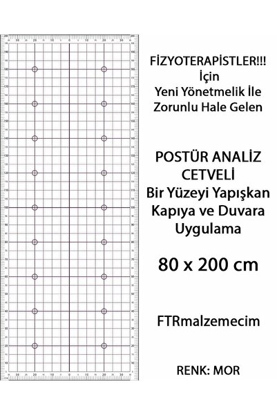 FTRMALZEMECİM Postür Analiz Cetveli Yapışkanlı | Duruş ve Omurga Değerlendirm...