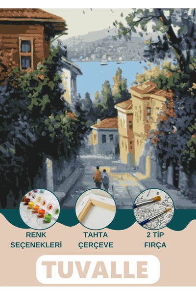 Tuvalle İstanbul Fatih Sayılarla Boyama Seti, Hobi Seti, 40X50 Tablo, Fırça B...