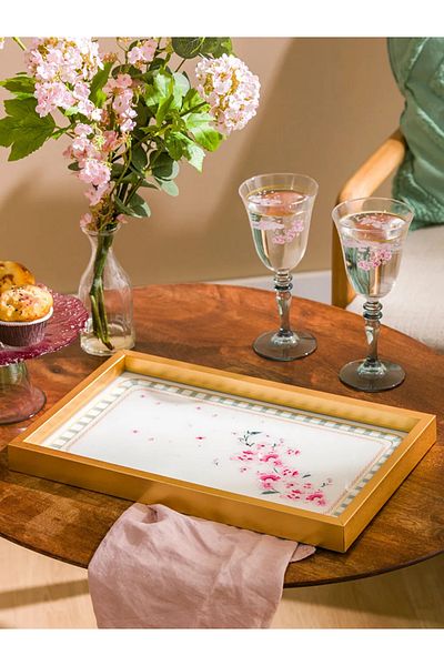 LC Waikiki Lcw Home Mixed Flower Printed Decorative Tray 39 cm t t
