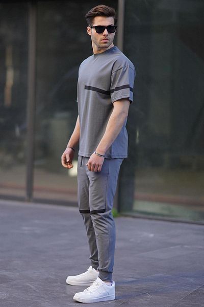 Madmext Smoked Short Sleeve Tracksuit Set 5939