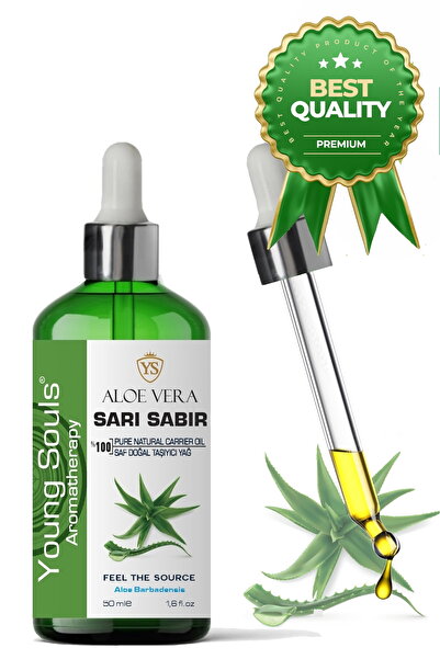 YOUNG SOULS Aloe Vera Carrier Oil ( Cold Press ) Sarı Sabır Bitkisel Taşıyıcı Yağ ( Soğuk Sıkım ) 50 ml