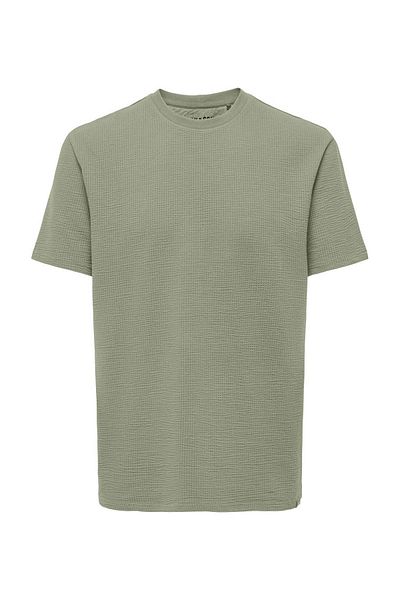 Only & Sons Ανδρικό κοντομάνικο μπλουζάκι Onskıan Life Reg Seersuck Green
