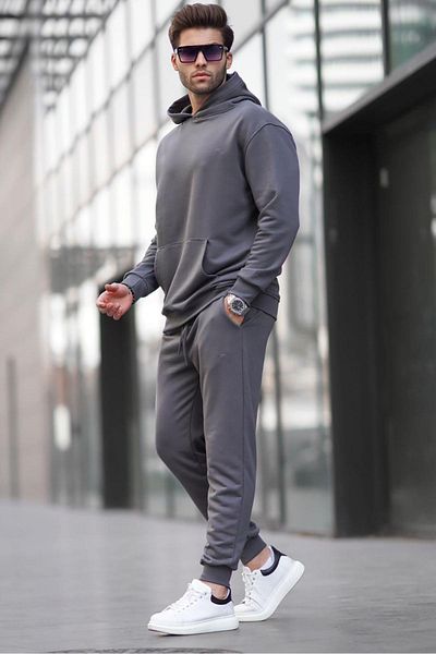 Madmext Smoked Hooded Basic αθλητικές φόρμες 5928