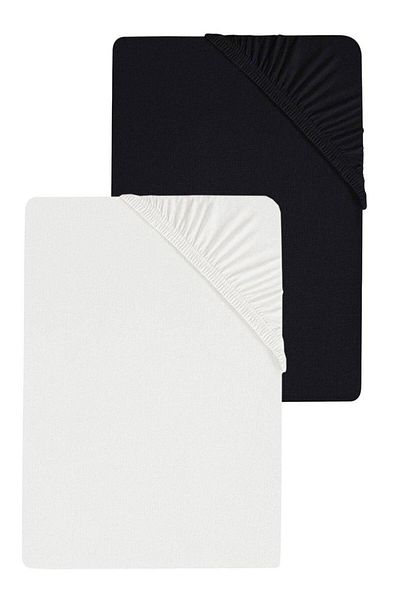 COTENCONCEPT 2 Pieces Oversized Plain Cotton Double 200 X 200 cm Elastic Combed Cotton Bed Sheet
