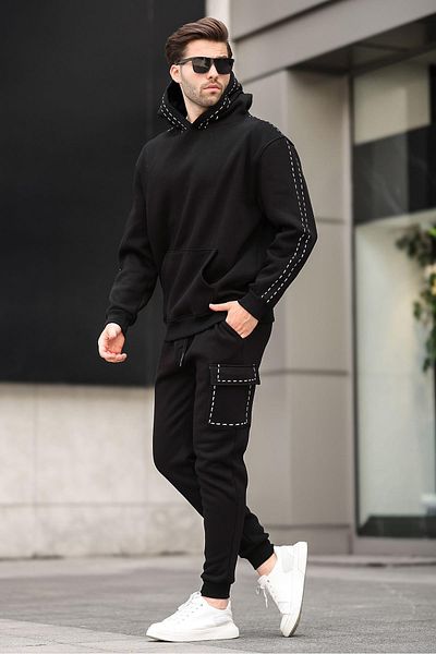 Madmext Σετ ανδρική αθλητική φόρμα με κουκούλα - Elastic Leg 5957