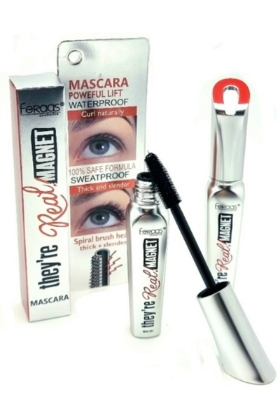 Makeup Prodlužující a natočující řasenka, Feraas, řasenka Real Magnet, voděodolná, černá