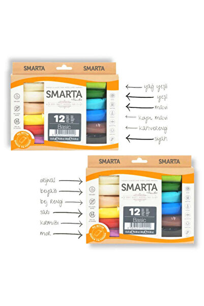Smarta KİDS MODELLEME HAMURU HAVAYLA KURUYAN 25 GR BASİC 12 RENK