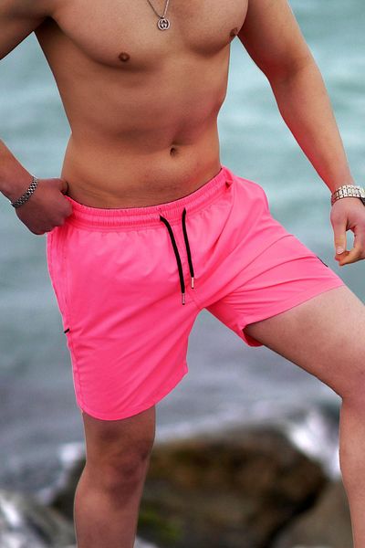 Madmext Herren Badeshorts 7213 - Rosa, Seitentasche