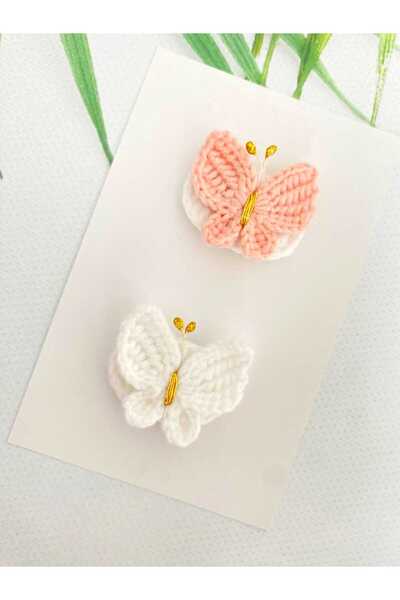 Kadın Girişimciler Atölyesi Butterfly Baby Buckle Handmade 2-Piece Clip Hairl...